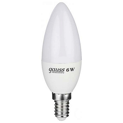 Лампа светодиодная Gauss Elementary 3 шт./уп. 6 Вт C37 матовая E14 220 В 4100 К 33126T 